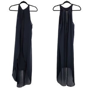 Venus Dress Knit Bodycon Halter Exposed Zipper Edgy Witchy Caped Black‎ Sz 8